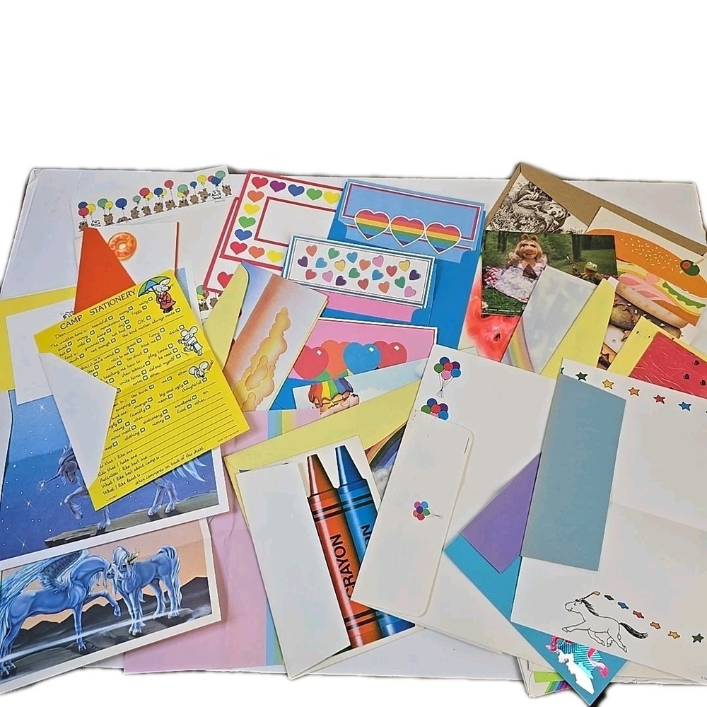70s Stationery Notecards Greeting‎ Cards Rainbows Unicorns Dennis Green